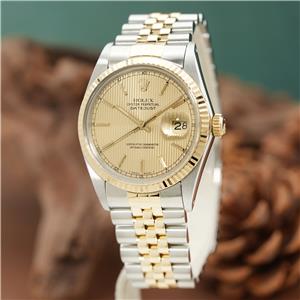 金色の　新品 中古)ROLEX ロレックス デイトジャスト 16013 シャンパンタペストリー