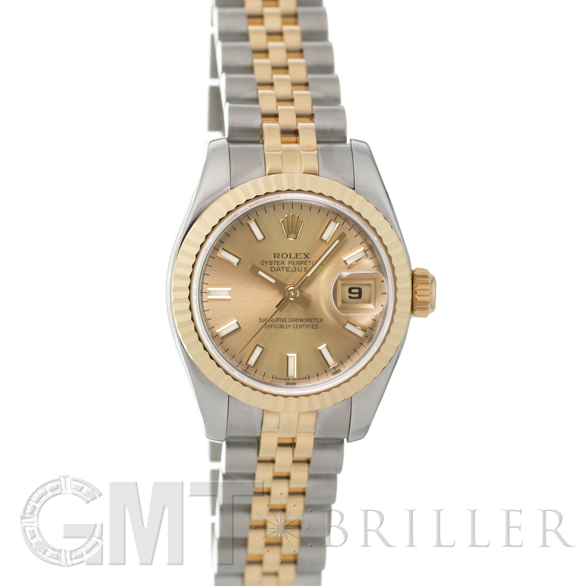 ▲美品 ROLEX デイトジャスト ジュビリーブレス 2コマ K18/SS 中古)ROLEX ロレックス デイトジャスト 179173 シャンパン ジュビリー
