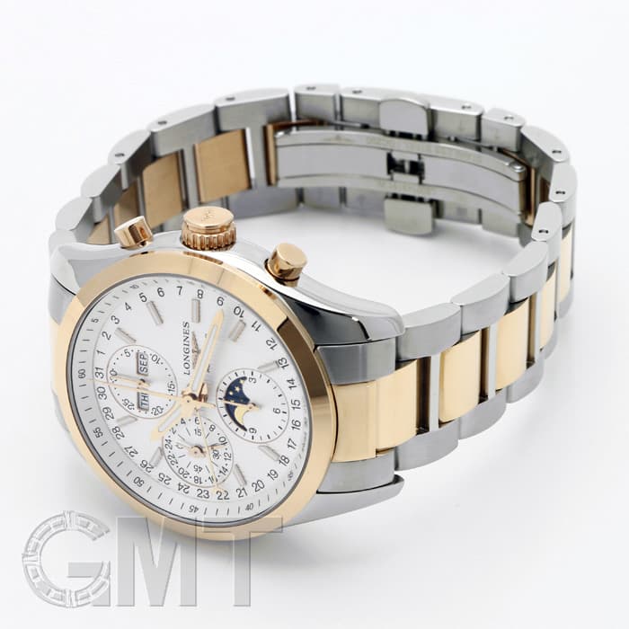 LONGINES アナログ時計 ゴールド/シルバー 新品)LONGINES ロンジン コンクェスト クラシック ムーン