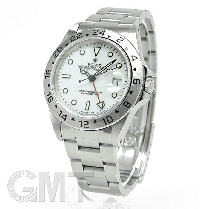 ロレックス エクスプローラーⅡ 16570 トリチウム　シングルバックル 中古)ROLEX ロレックス エクスプローラー 16570 ホワイト オール