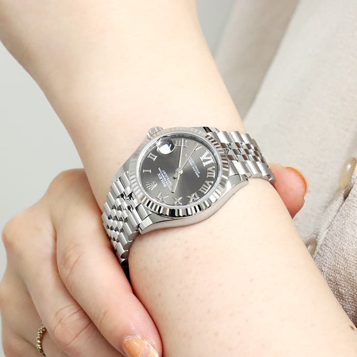 グレーの3輪スケーター 新品)ROLEX ロレックス デイトジャスト 278274 ダークグレー VI