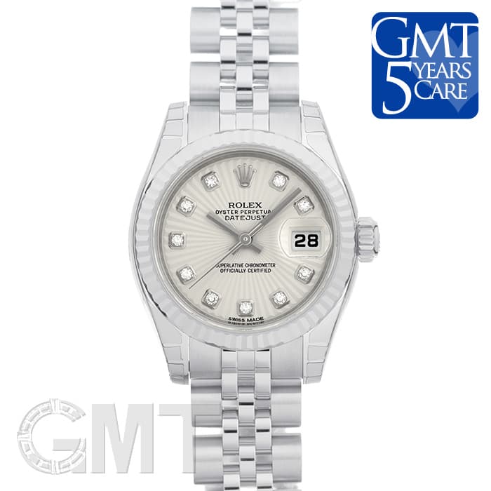 ロレックス デイトジャスト 179174G シルバー レディース 179174G シルバー ROLEX（ロレックス）デイトジャスト 10Pダイヤ 中古