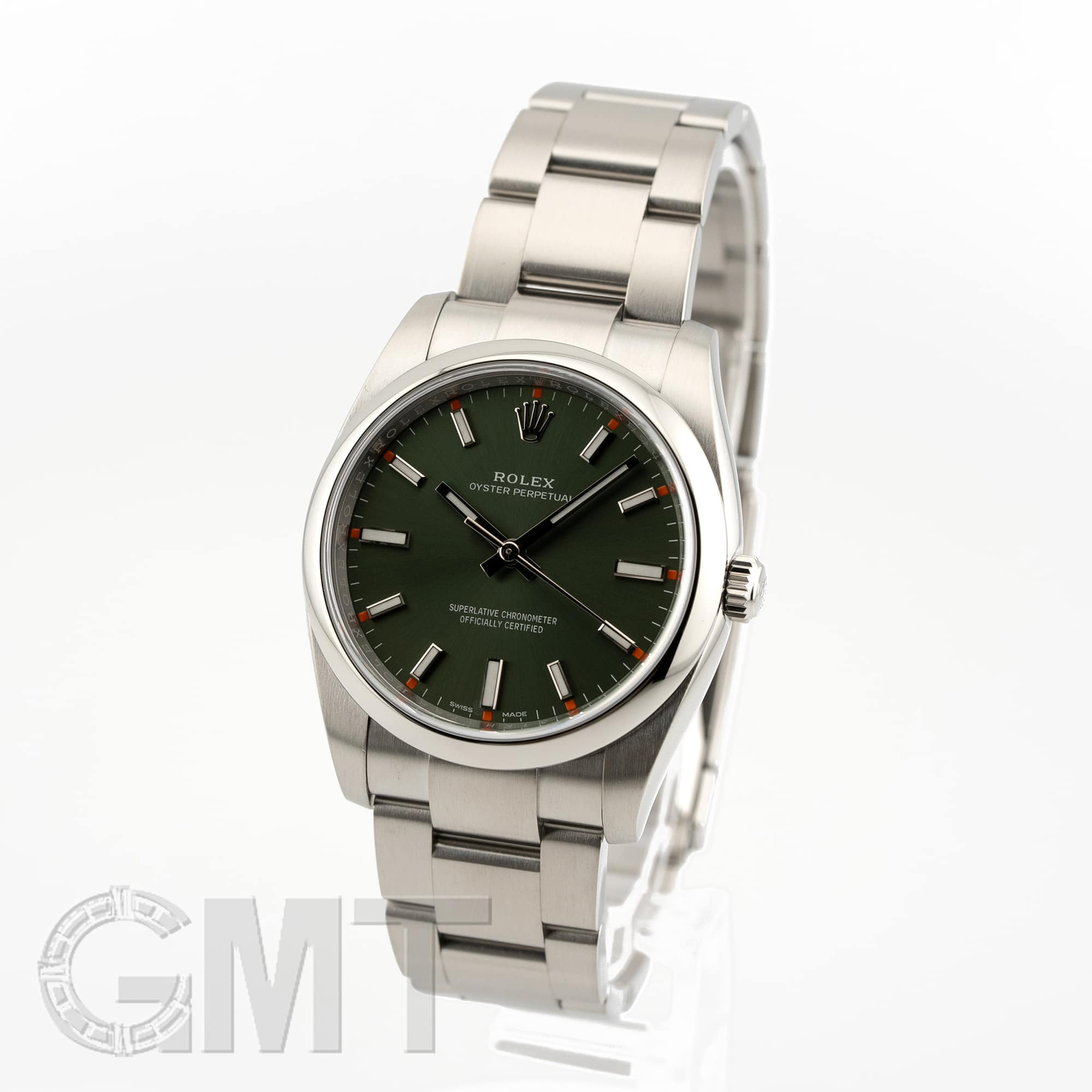 ロレックス 114200 オリーブグリーン[中古美品] 中古)ROLEX ロレックス オイスターパーペチュアル 34mm 114200