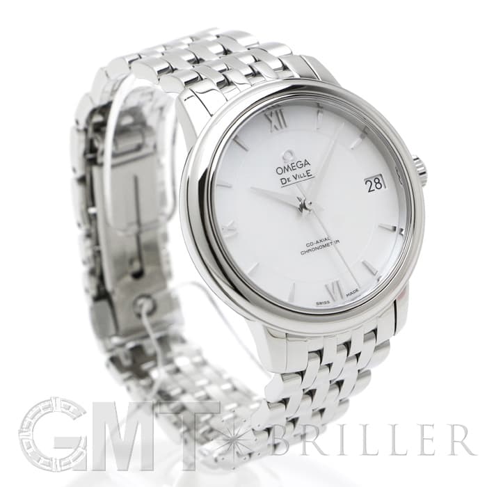 オメガ OMEGA 腕時計 デ・ヴィル 424.10.33.20.55.002 6ポイント ダイヤインデックス ホワイトシェル文字盤 ローマンインデックス デイト SS 自動巻き 【箱・保付き】 【中古】 新品)OMEGA オメガ デ・ヴィル プレステージ コーアクシャル ホワイト