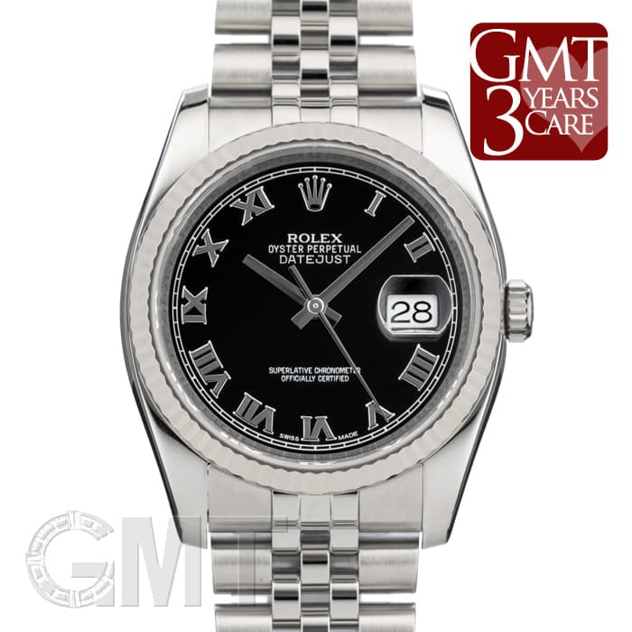 中古)ROLEX ロレックス デイトジャスト 116234 ブラック ローマ（商品