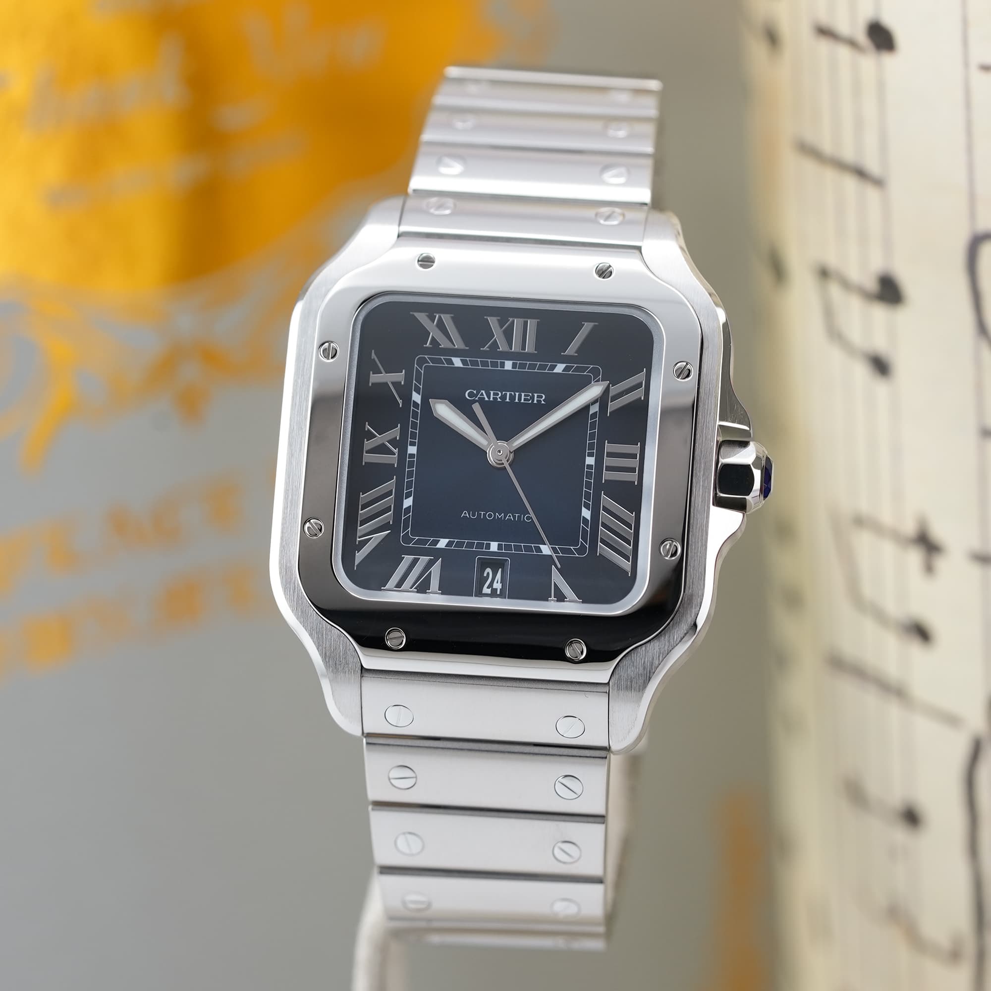 中古)CARTIER カルティエ サントス ドゥ カルティエ ウォッチ ラージ