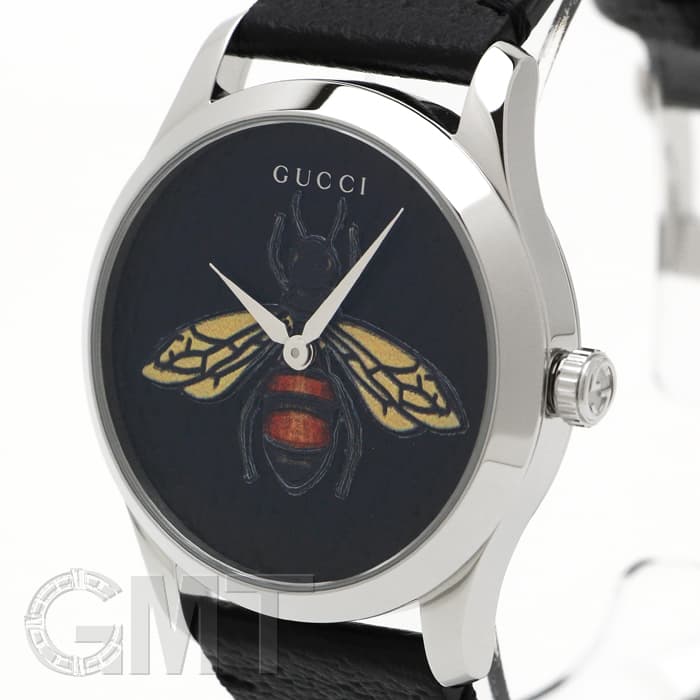 GUCCI 腕時計 ブラック/ピンク 新品)GUCCI グッチ Gタイムレス YA1264067 ビー ブラック（商品ID