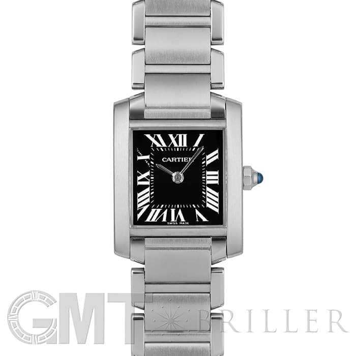 【超希少⭐️アジア限定】カルティエcartieタンクフランセーズ黒文字盤新品仕上げ 中古)CARTIER カルティエ タンク フランセーズ SM W51026Q3 ブラック