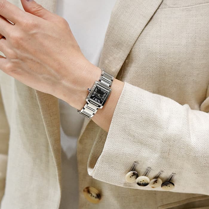 中古)CARTIER カルティエ タンク フランセーズ SM W51026Q3 ブラック