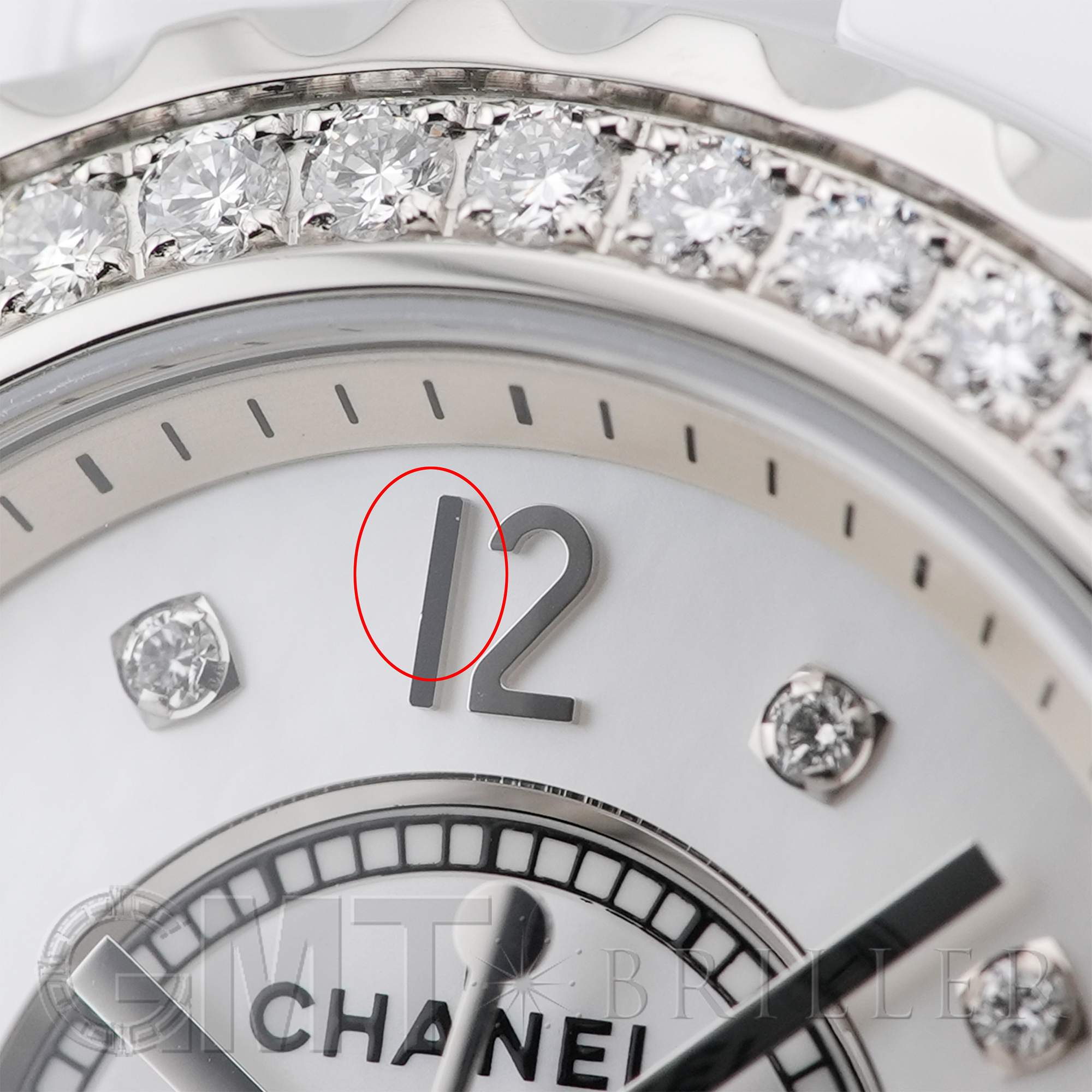中古)CHANEL シャネル J12 H2572 ホワイトセラミック ベゼルダイヤ MOP