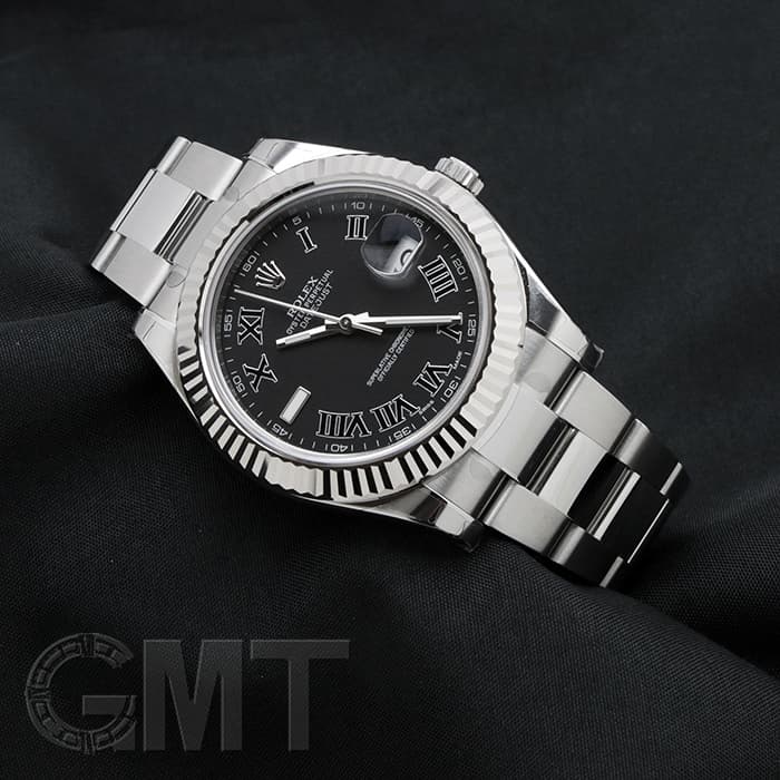 中古)ROLEX ロレックス デイトジャスト II 116334 ブラック ローマ