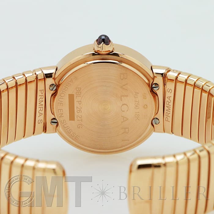 ブルガリ ブルガリブルガリ トゥボガス ウォッチ 26mm 12Pダイヤ Bvlgari Bvlgari Tubogas BBLP262TG/BBLP262TBGG/12 箱 保証書 K18PG レディース時計 ブラック 仕上げ済 美品 【中古】 BVLGARI - 【ノーメンテナンス還元価格】ブルガリ ブルガリブルガリ