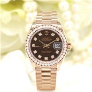 中古 ロレックス ROLEX 279135RBR ランダムシリアル チョコレートブラウン /ダイヤモンド レディース 腕時計 未使用)ROLEX ロレックス デイトジャスト 28 279135RBR チョコレート