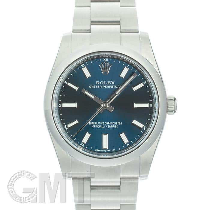 tech21 XXL オリジナル USA製 中古)ROLEX ロレックス オイスターパーペチュアル 34 124200 ブルー