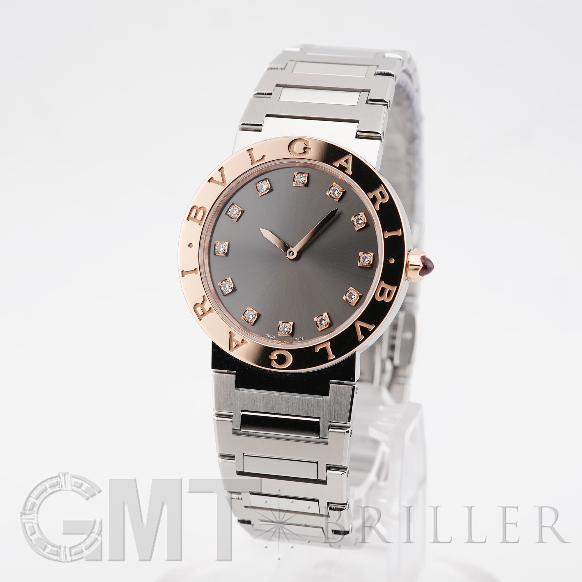 ブルガリ　時計　ダイヤ 新品)BVLGARI ブルガリ ブルガリ・ブルガリ ウォッチ グレー 12Pダイヤ