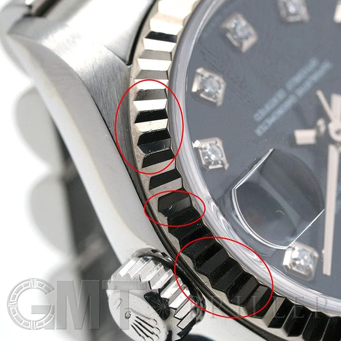 ロレックス デイトジャスト 79174 ブラック バー F番 レディース 中古 腕時計 79174 ブラック ROLEX（ロレックス）デイトジャスト 中古 | 東京・大阪