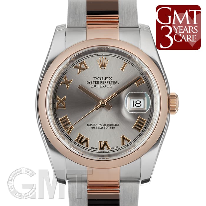 【別倉庫からの配送】 中古)ROLEX ロレックス デイトジャスト 116201 グレーローマ ベルト、ブレスレット