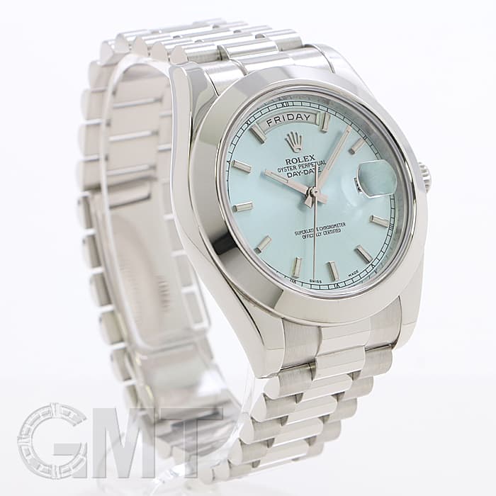 ロレックス ROLEX デイデイト アイスブルー 218206 アイスブルー pt 自動巻き メンズ 腕時計 中古)ROLEX ロレックス デイデイトII 218206 アイスブルー（商品ID