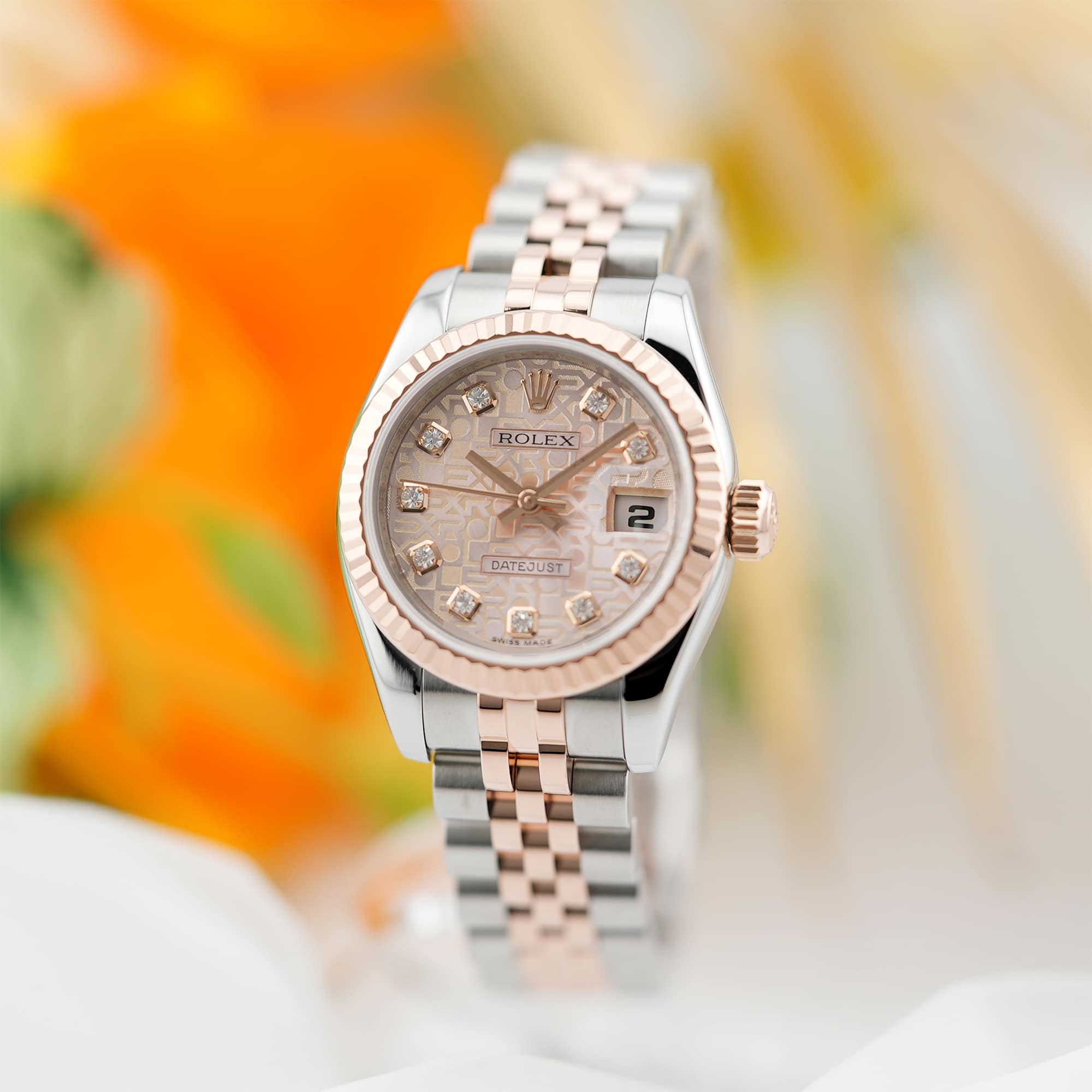 中古)ROLEX ロレックス デイトジャスト 179171G ピンク コンピューター