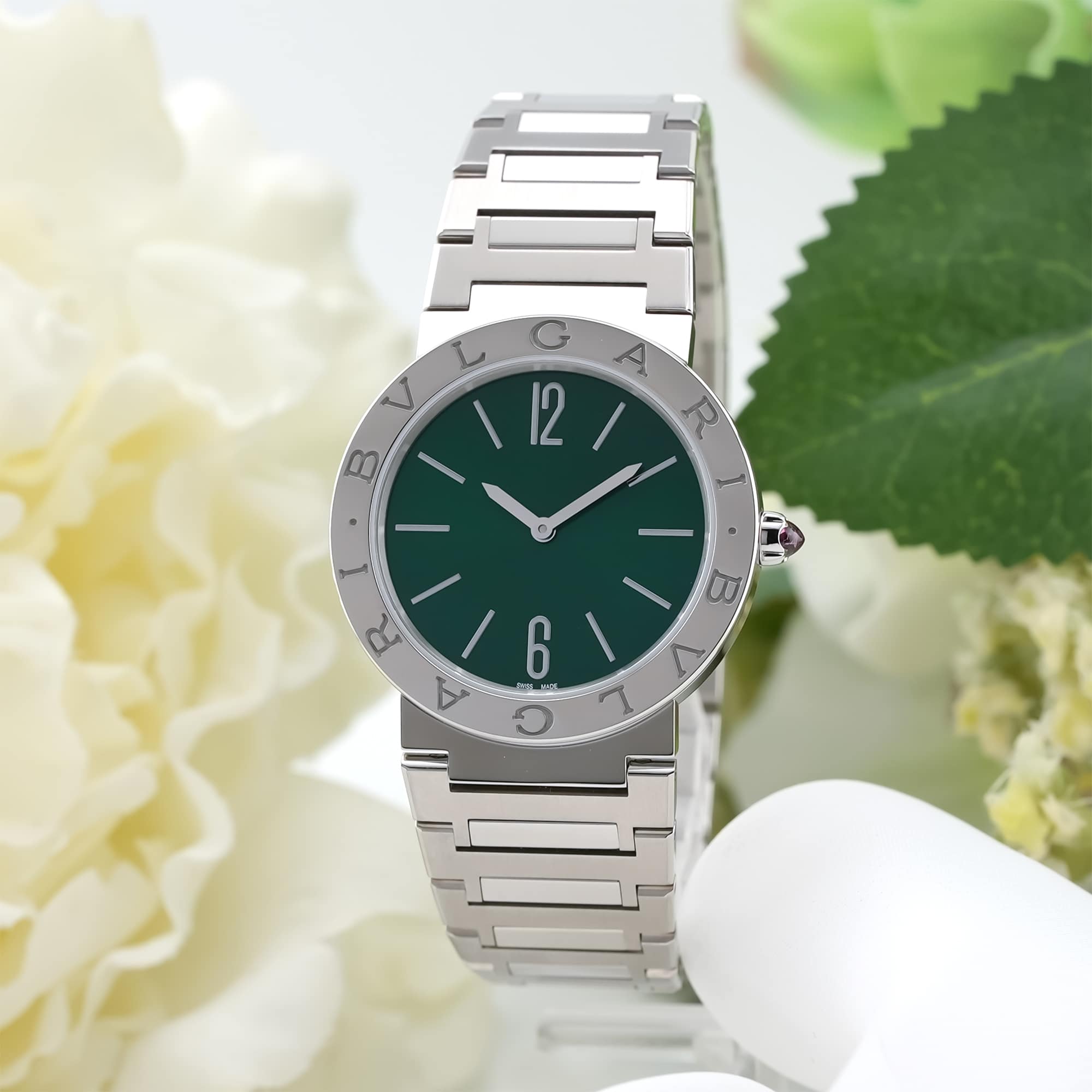 新品)BVLGARI ブルガリ ブルガリ・ブルガリ ウォッチ グリーン 33mm