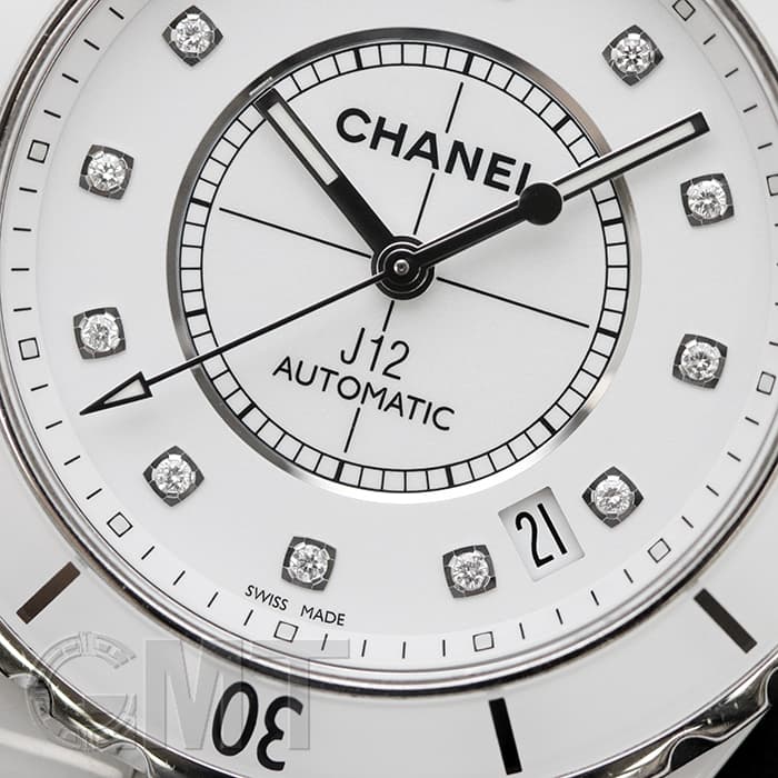 中古)CHANEL シャネル J12 H1629 ホワイトセラミック 12Pダイヤ