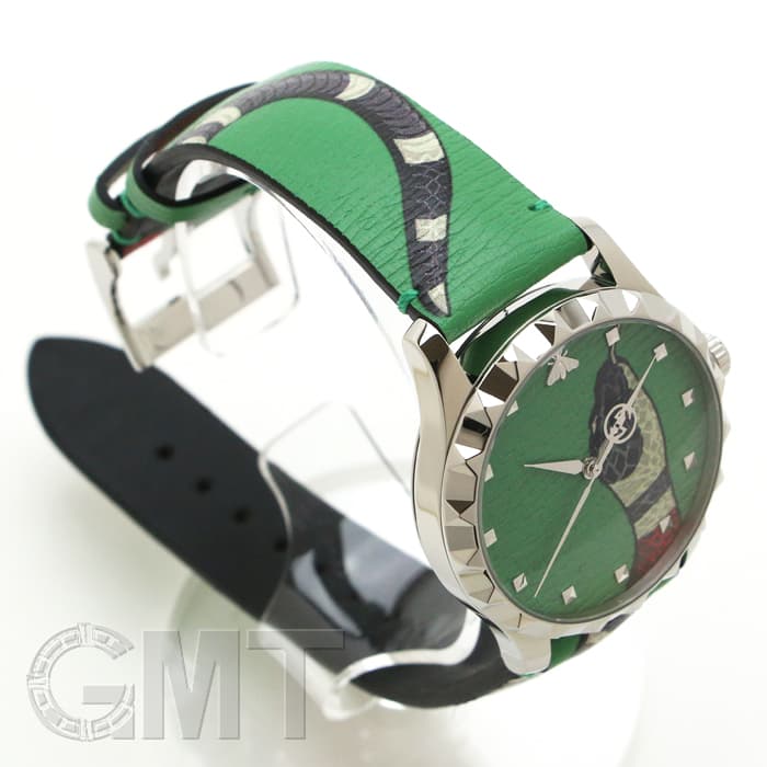 GUCCI グッチ　腕時計　蛇　グリーン 新品)GUCCI グッチ Gタイムレス YA1264081 スネーク グリーン（商品ID