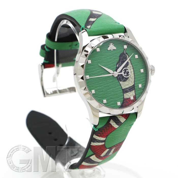 GUCCI グッチ 腕時計 新品)GUCCI グッチ Gタイムレス YA1264081 スネーク グリーン（商品ID