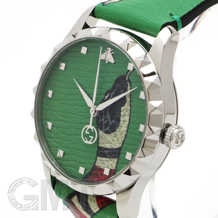 新品)GUCCI グッチ Gタイムレス YA1264081 スネーク グリーン（商品ID