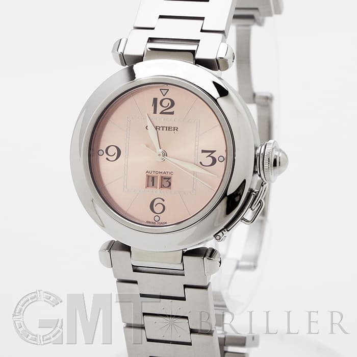 カルティエ Cartier パシャC 35ｍｍ ビッグデイト W31058M7 ピンク SS 自動巻き レディース 腕時計 中古)CARTIER カルティエ パシャC ビッグデイト ピンク W31058M7（商品