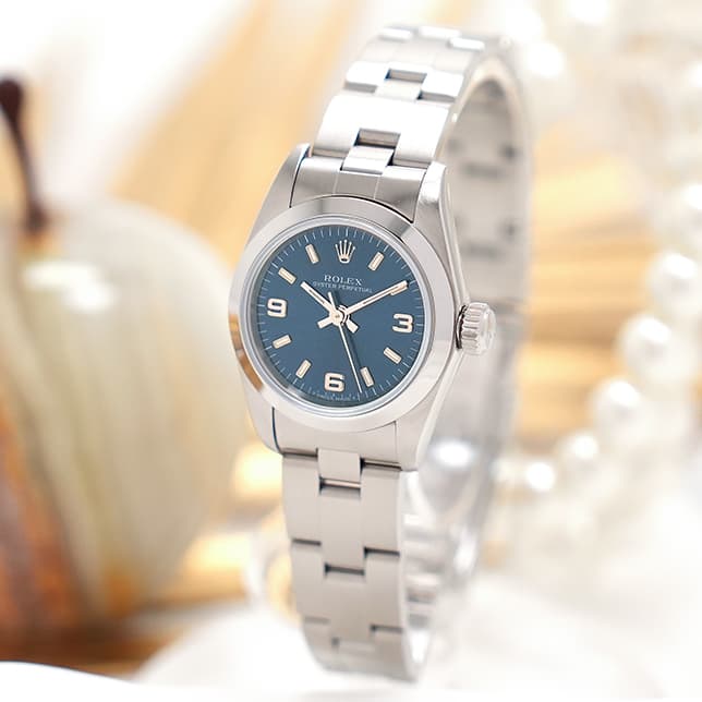 中古)ROLEX ロレックス オイスターパーペチュアル 24mm 67180 ブルー