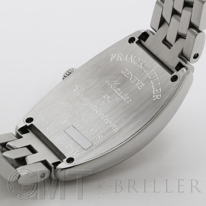 電池交換済 FRANCK MULLER フランクミュラー トノーカーベックス カラードリーム 1752QZCOLDRM シルバー ギョーシェ SS ステンレス レディース クォーツ【6ヶ月保証】【中古】【腕時計】 新品)FRANCK MULLER フランク・ミュラー トノーカーべックス カラー
