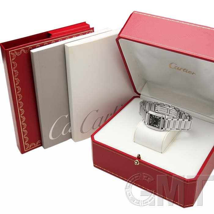 中古)CARTIER カルティエ タンク フランセーズ SS SM ブラック アジア 