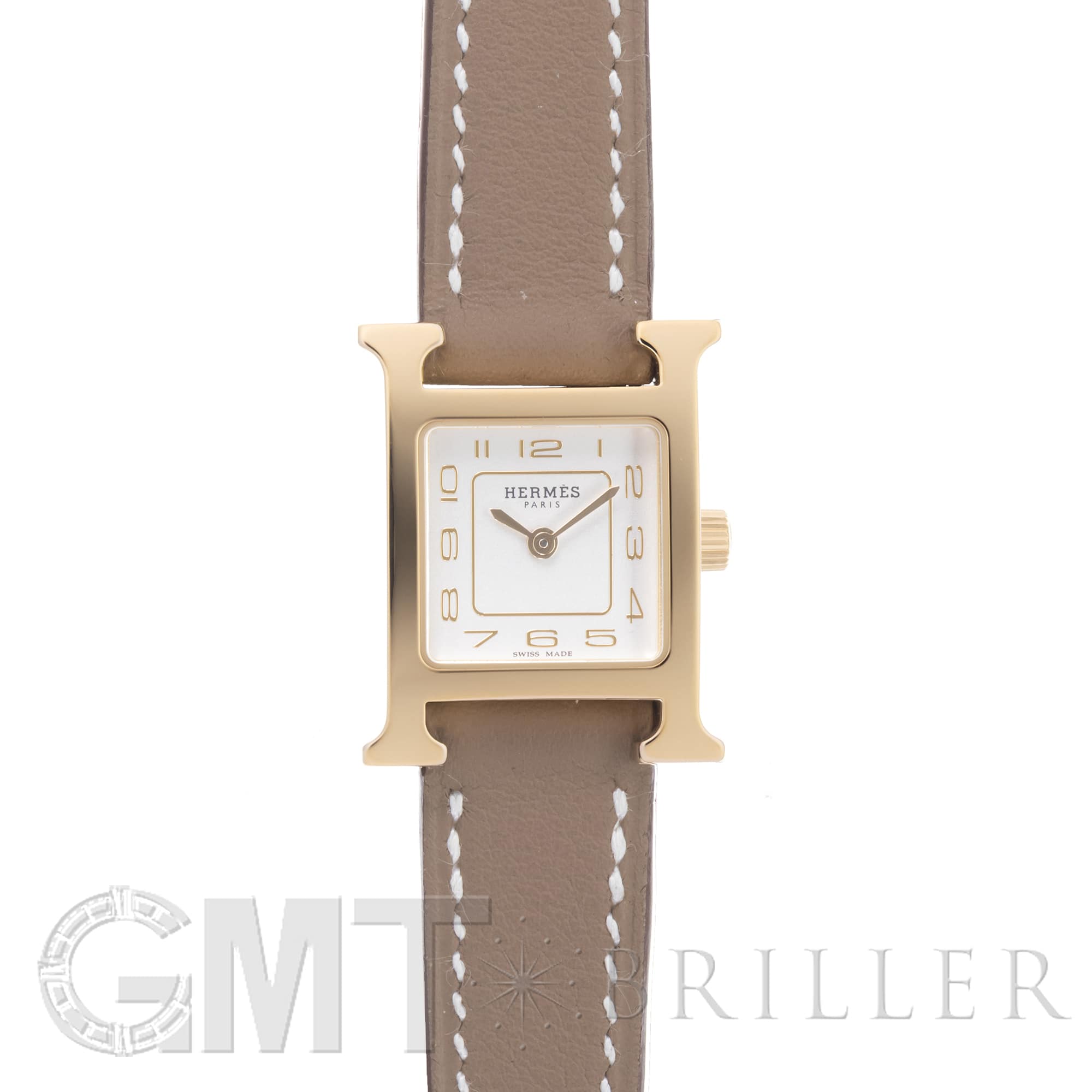 中古)HERMES エルメス Hウォッチ HH1.101 ミニ エトゥープ（商品ID