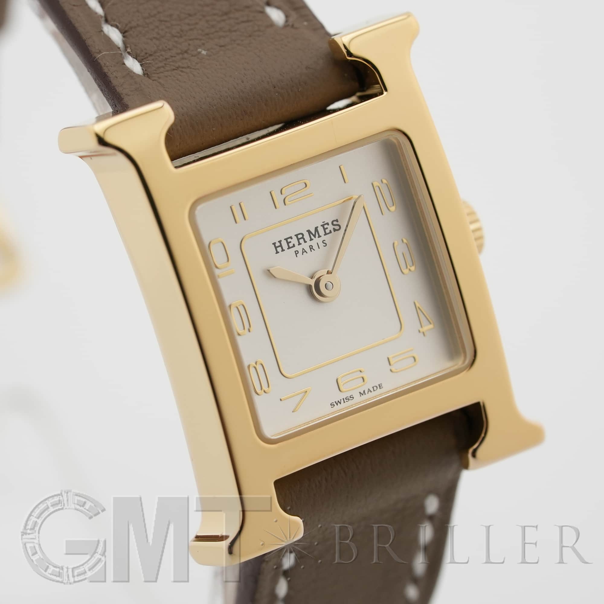 中古)HERMES エルメス Hウォッチ HH1.101 ミニ エトゥープ（商品ID