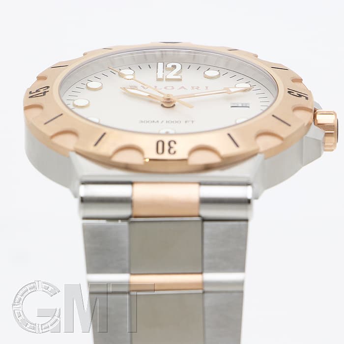 新品)BVLGARI ブルガリ ディアゴノ プロ スクーバ ホワイト SS/PG