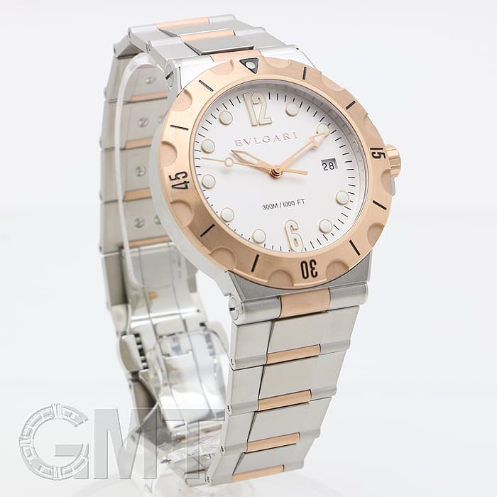 新品)BVLGARI ブルガリ ディアゴノ プロ スクーバ ホワイト SS/PG