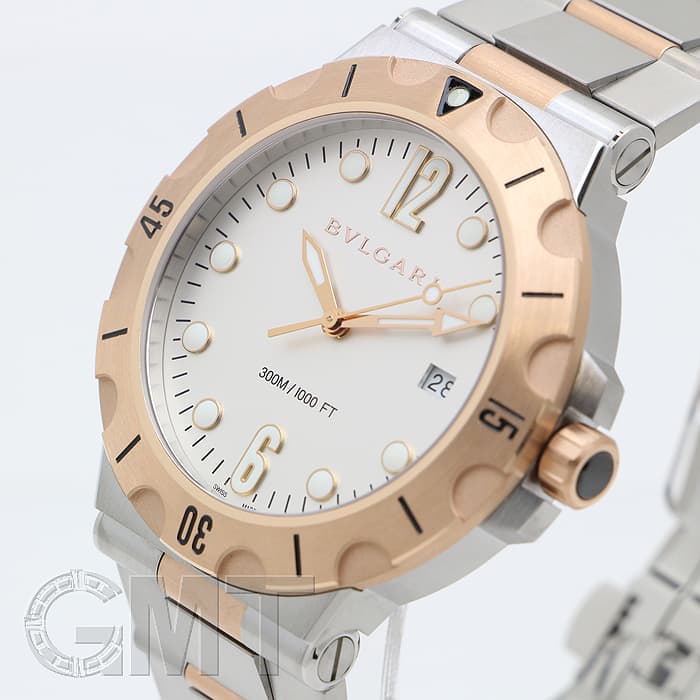 新品)BVLGARI ブルガリ ディアゴノ プロ スクーバ ホワイト SS/PG