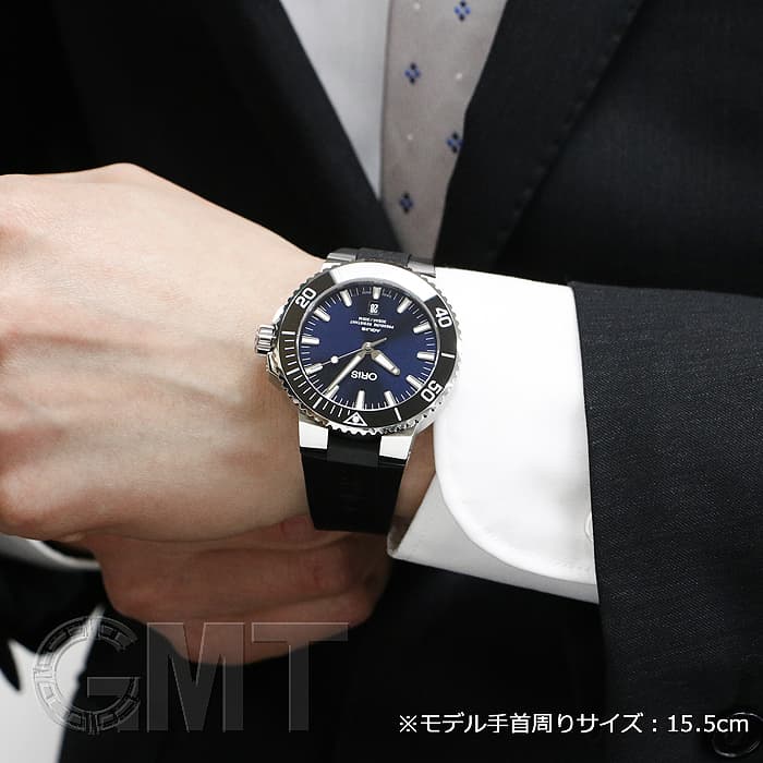 新品)ORIS オリス アクイス デイト 733 7730 4135 R ブルー