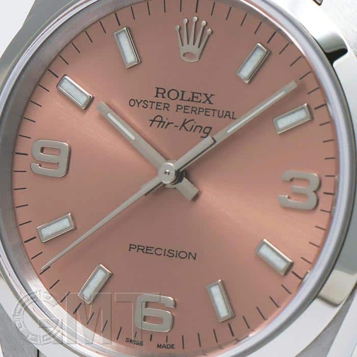 ロレックス　エアキング　ピンク　ROLEX AIRKING PINK Rolex Air King Stainless Steel Watch 34mm Pink Dial Smooth Bezel