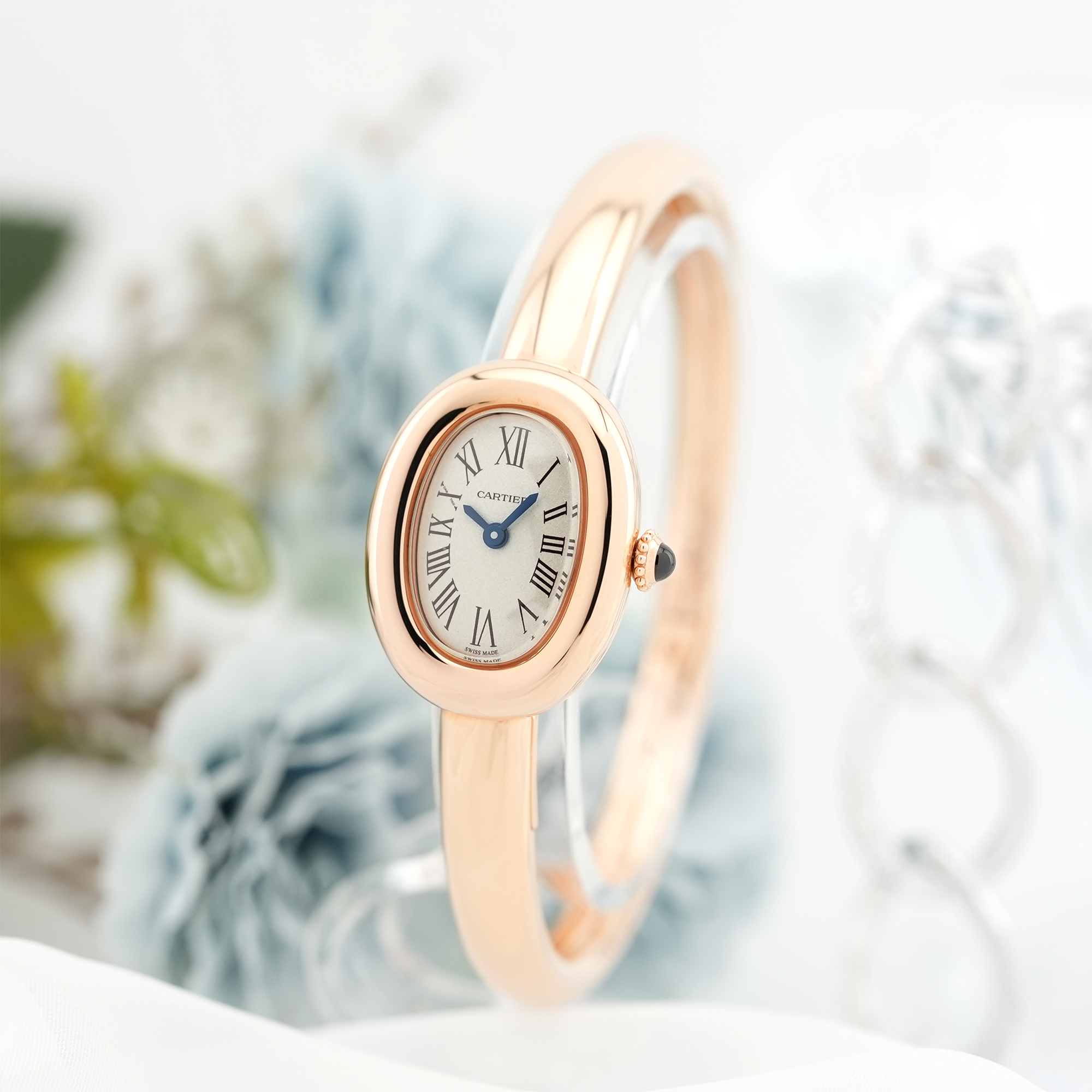 中古)CARTIER カルティエ ベニュワール ウォッチ ミニモデル ピンク 