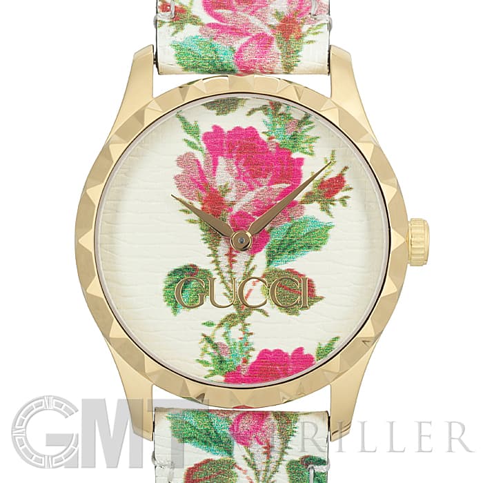 新品)GUCCI グッチ Gタイムレス YA1264084 フラワー ホワイト（商品ID