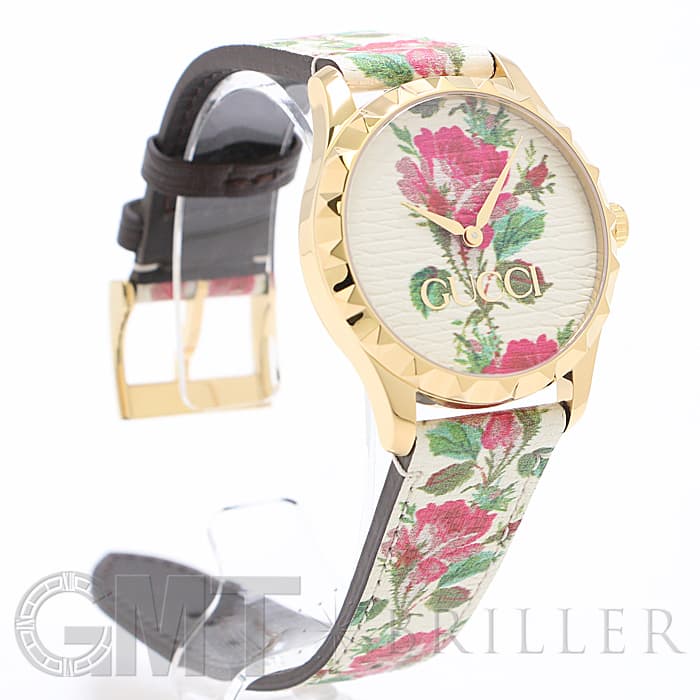 新品)GUCCI グッチ Gタイムレス YA1264084 フラワー ホワイト（商品ID