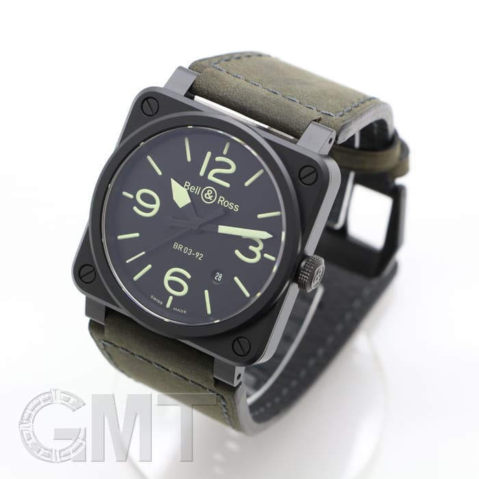 新品)BELL & ROSS ベル&ロス BR 03-92 NIGHTLUM BR0392-BL3-CE/SCA