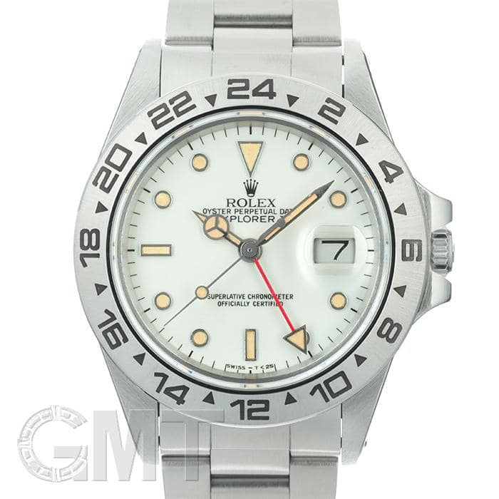 ロレックス　オイスター　ROLEX 未使用コマ 中古)ROLEX ロレックス エクスプローラー II 16550 アイボリー（商品ID