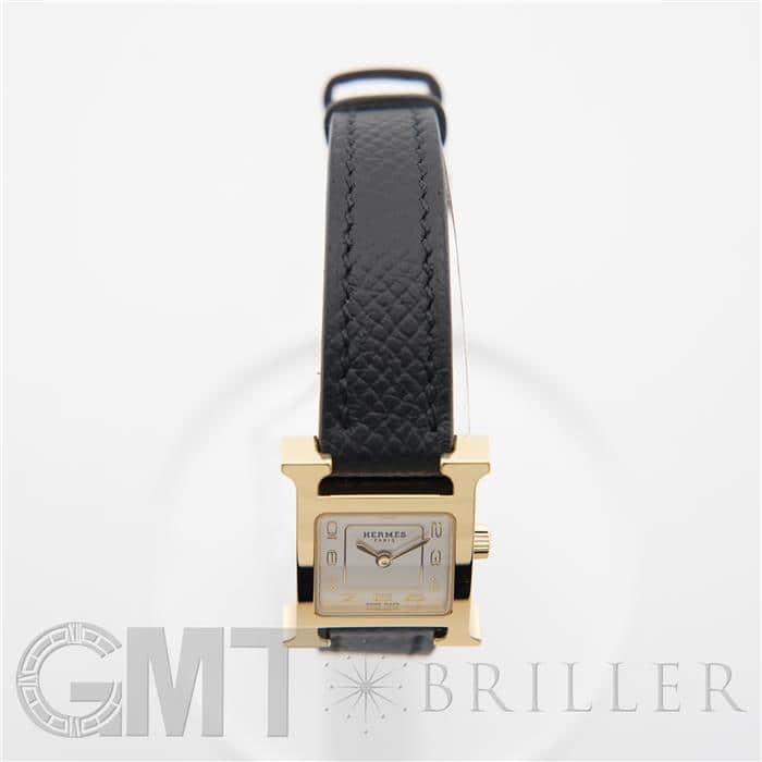中古)HERMES エルメス Hウォッチ ミニ 21mm ノワール HH1.101.229【未