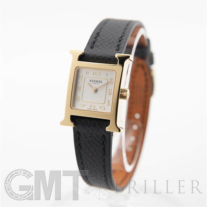 中古)HERMES エルメス Hウォッチ ミニ 21mm ノワール HH1.101.229【未