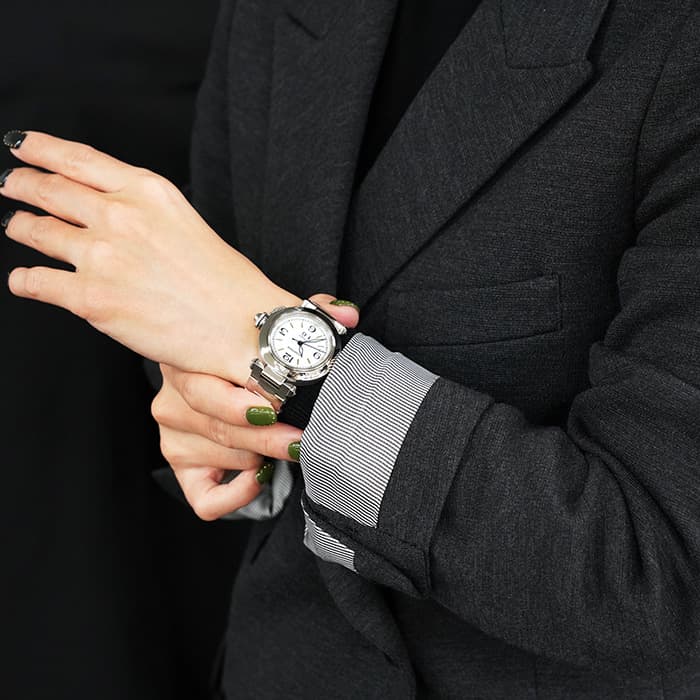 中古)CARTIER カルティエ パシャC ビッグデイト ホワイト W31044M7