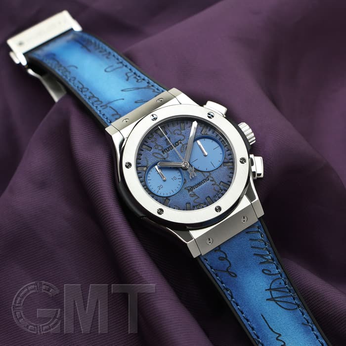 新品)HUBLOT ウブロ クラシック クロノグラフ ベルルッティ スクリット