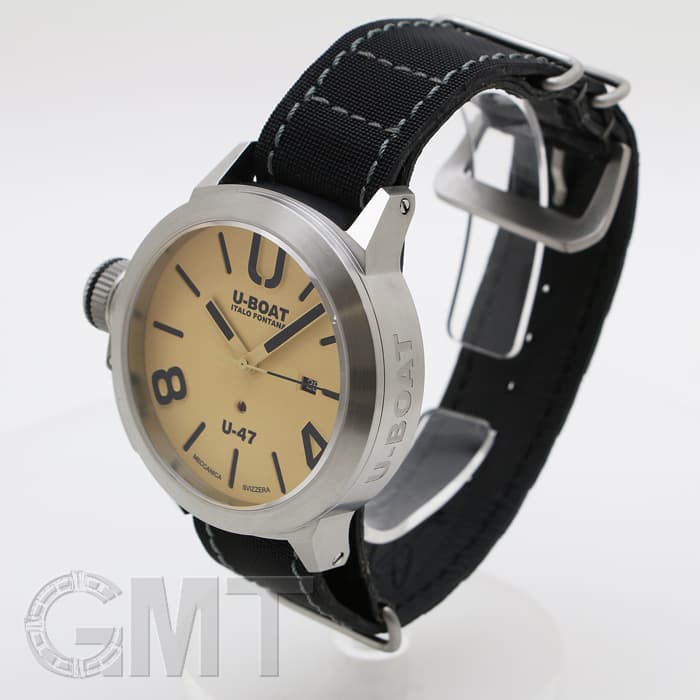 新品)U-BOAT ユーボート クラシコ U47 8106 47mm ベージュ SSナイロン