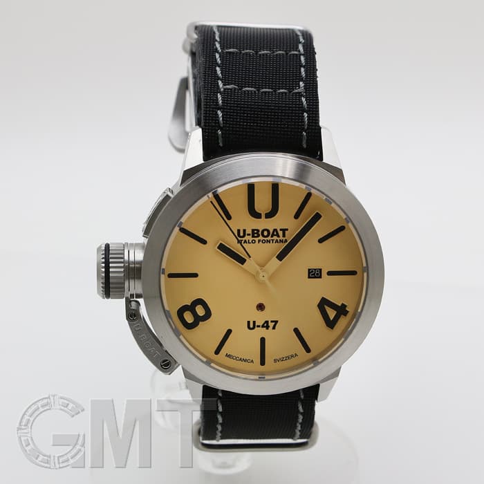 新品)U-BOAT ユーボート クラシコ U47 8106 47mm ベージュ SSナイロン
